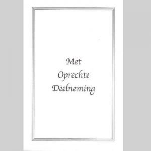 Wenskaart - Met Oprechte Deelneming