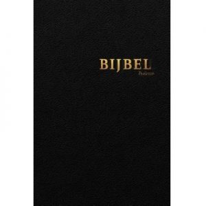 Bijbel HSV met psalmen - zwart leer met goudsnee, rits en duimgrepen