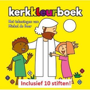 Kerkkleurboek 2 (geel) met 10 stiften
