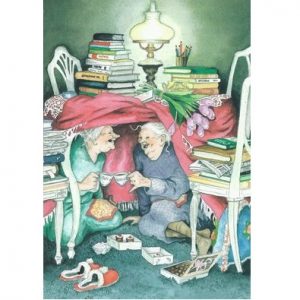 Prentbriefkaart - Aunties: Theekransje 😆