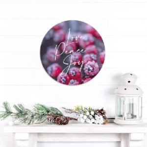Kerstcirkel -  Love peace joy - 21 cm