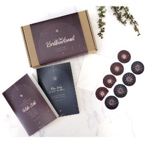 Doosje 8 wenskaarten + enveloppen, 8 sluitstickers