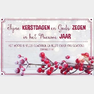 Map Enkele Kaart - Fijne Kerstdagen en Gods zegen in het Nieuwe Jaar - met tekst