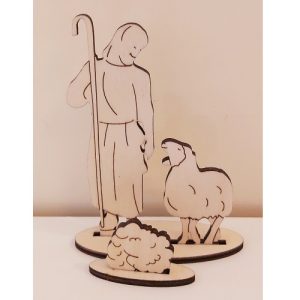 Houtfiguur - Psalm 23 vers 1 uitgebeeld