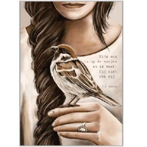 A5 Poster - Zijn oog is op de musjes