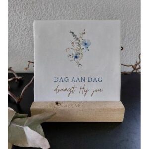 Rustieke tegel - Dag aan dag (incl. houder)