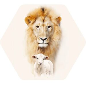 Muurcirkel honinggraat - Leeuw en lam