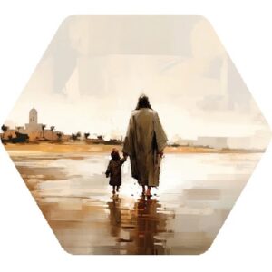 Muurcirkel honinggraat - Voetstappen in het zand