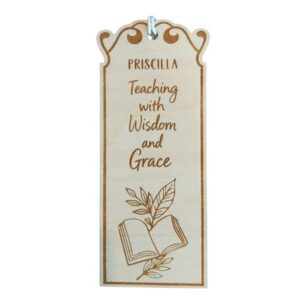 Boekenlegger hout vrouwen uit de Bijbel - Priscilla