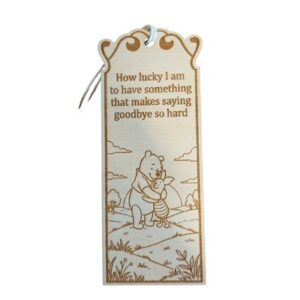 Boekenlegger hout Winnie de Pooh - How lucky i am