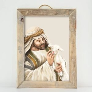 Schilderij A3 - Herder met schaapje