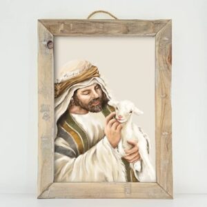 Schilderij A3 - Herder met schaapje