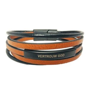 Armband - Vertrouw God - bruin