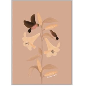 Poster A4 - Lelies en musjes (blanco)