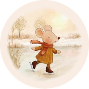 Ronde kaart - Muisje op schaatsen