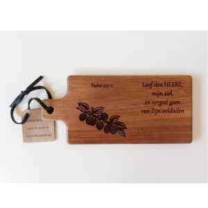 Serveerplankje 18x8 cm - Loof den HEERE mijn ziel - Psalm 103:2
